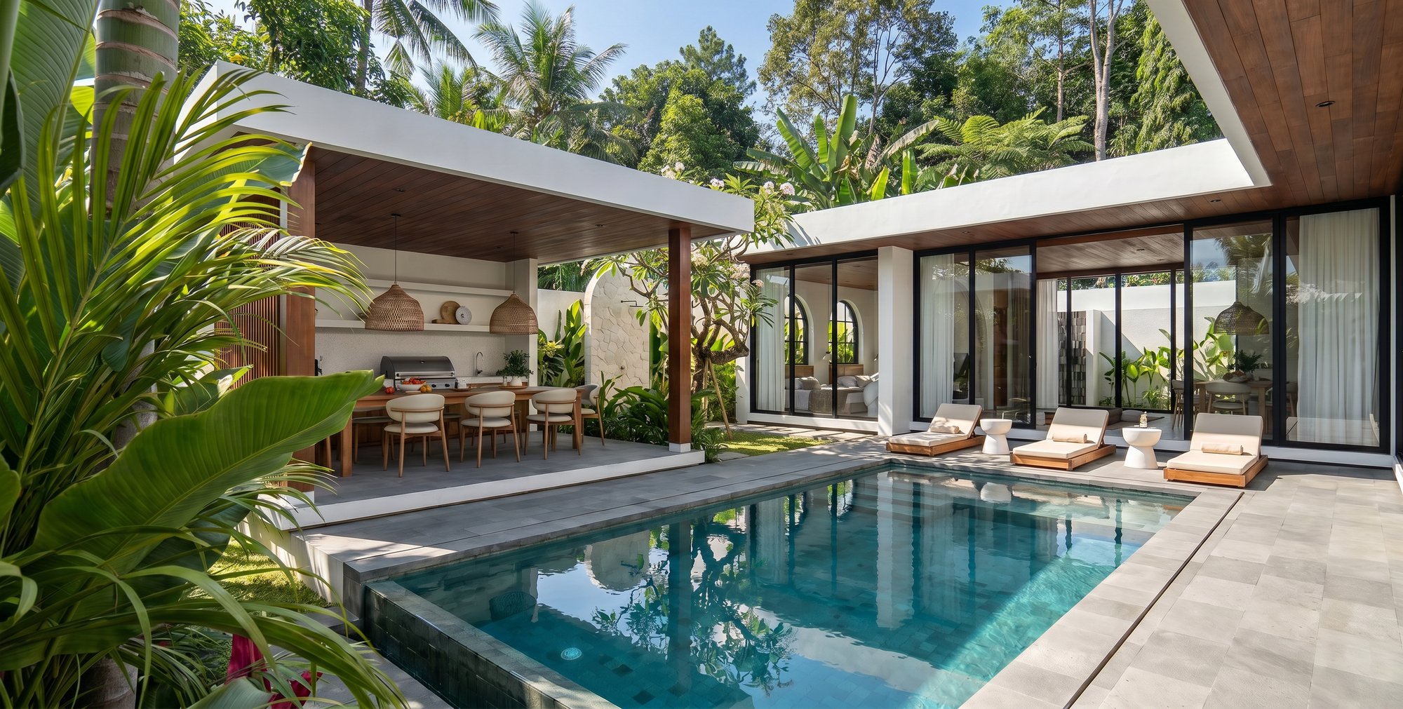Three-bedroom Tana villa with private pool and loungers